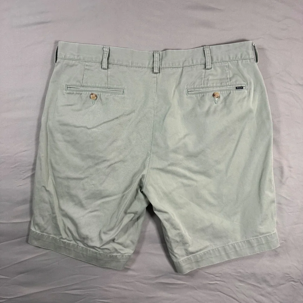 VTG Polo by Ralph Lauren Classic Fit 9in Shorts Mens 36 Sage Green Flat Front